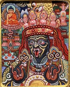 编号118-3925975:彩绘小唐卡-扎基拉姆(长方形·5*4CM左右)