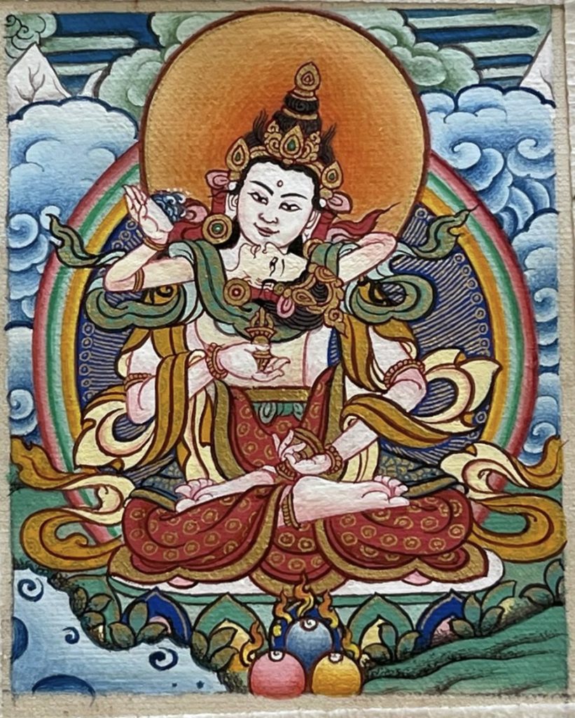 编号118-4153546：彩绘小唐卡-金刚萨埵双身相（长方形·5*4CM左右）