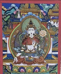 编号118-4590041:彩绘小唐卡-白度母(长方形·5*4CM左右)