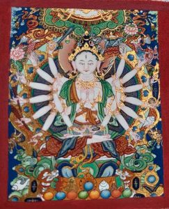 编号118-4650501:彩绘小唐卡-准提佛母(长方形·5*4CM左右)