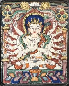 编号118-4702141:彩绘小唐卡-准提佛母(长方形·5*4CM左右)