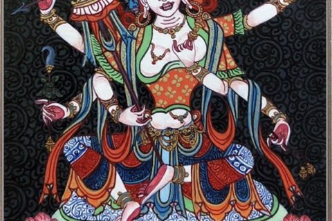 编号118-4762920：彩绘小唐卡-大白伞盖佛母（长方形·5*4CM左右）