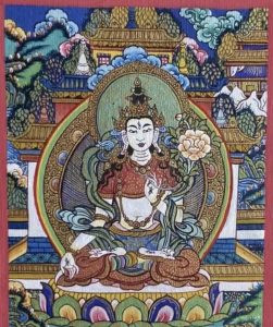 编号118-4904586:彩绘小唐卡-白度母(长方形·5*4CM左右)