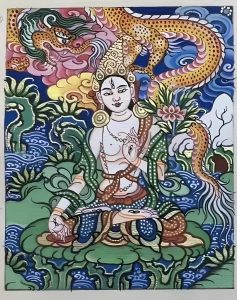 编号118-4965407:彩绘小唐卡-白度母(长方形·5*4CM左右)