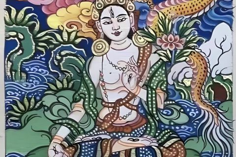 编号118-4965407：彩绘小唐卡-白度母（长方形·5*4CM左右）