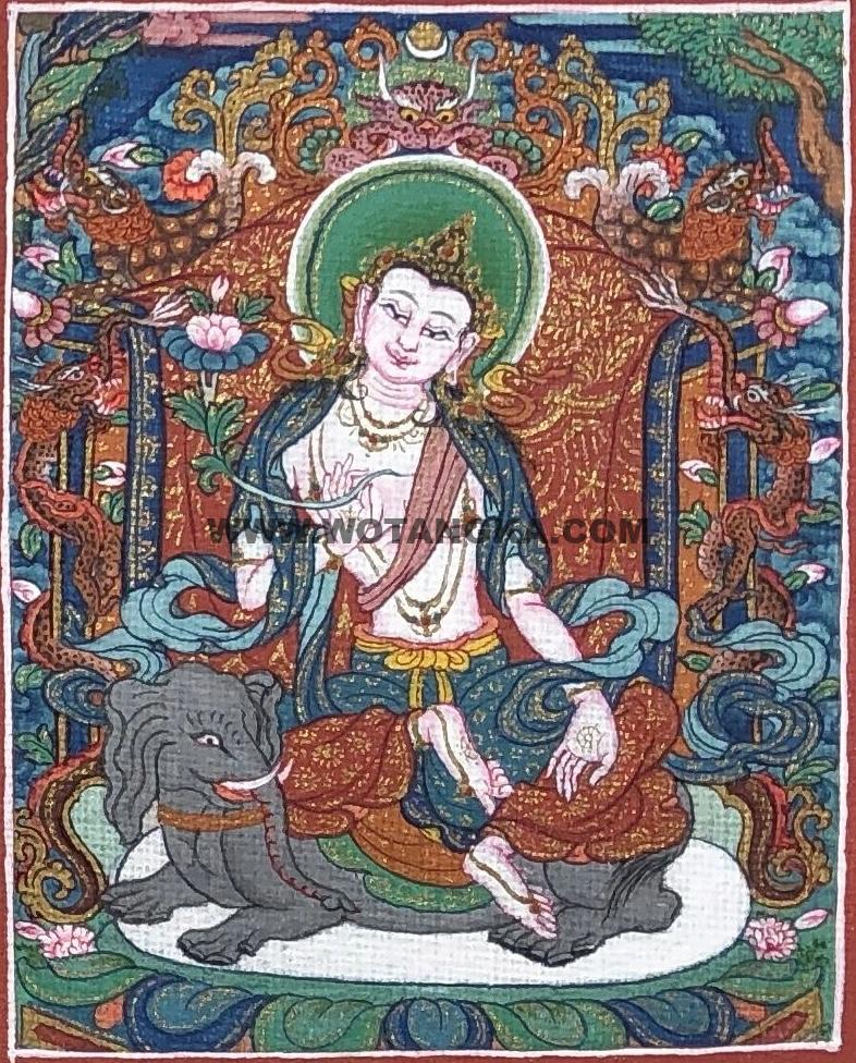编号118-5121736：彩绘小唐卡-普贤菩萨（长方形·5*4CM左右）