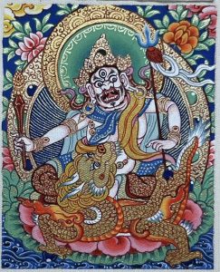 编号118-5163974:彩绘小唐卡-白财神(长方形·5*4CM左右)