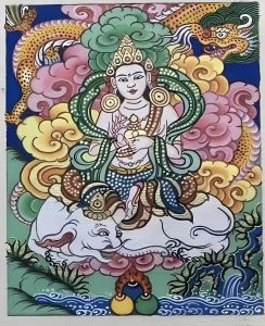 编号118-5379150:彩绘小唐卡-普贤菩萨(长方形·5*4CM左右)