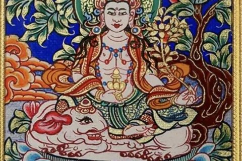 编号118-5470453：彩绘小唐卡-普贤菩萨（长方形·5*4CM左右）