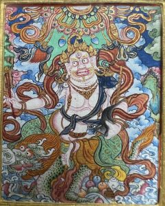 编号118-5608182:彩绘小唐卡-白财神(长方形·5*4CM左右)