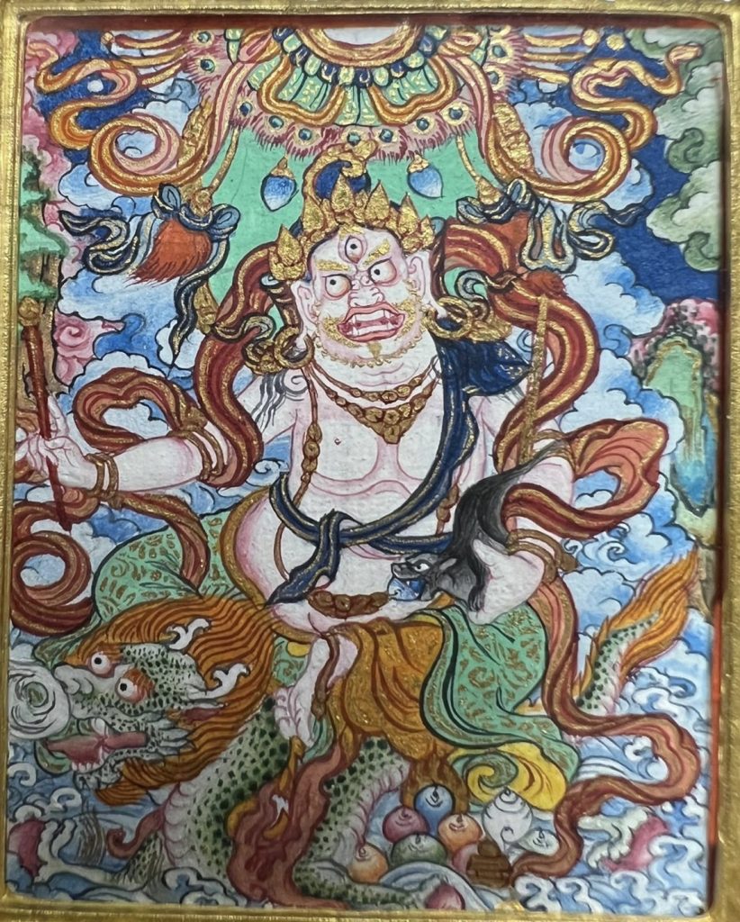编号118-5608182：彩绘小唐卡-白财神（长方形·5*4CM左右）