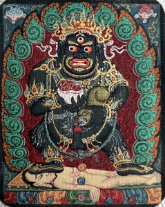 编号118-6591784:彩绘小唐卡-黑财神(长方形·5*4CM左右)