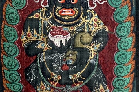 编号118-6591784：彩绘小唐卡-黑财神（长方形·5*4CM左右）