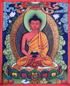 编号118-6651487:彩绘小唐卡-阿弥陀佛(长方形·5*4CM左右)