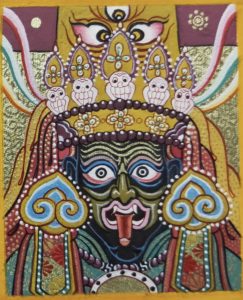 编号118-6765987：彩绘小唐卡-扎基拉姆（长方形·5*4CM左右）