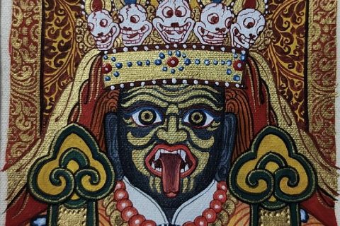 编号118-6816442：彩绘小唐卡-扎基拉姆（长方形·5*4CM左右）