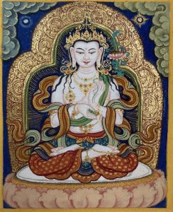 编号118-6867436:彩绘小唐卡-大势至菩萨(长方形·5*4CM左右)