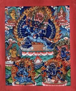 编号118-6868363:彩绘小唐卡-大威德金刚(长方形·5*4CM左右)