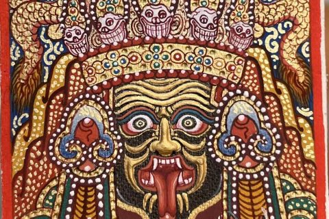 编号118-6974694：彩绘小唐卡-扎基拉姆（长方形·5*4CM左右）