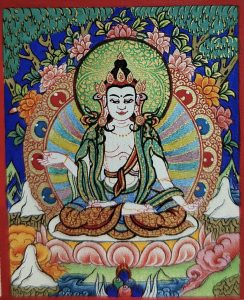 编号118-7024461:彩绘小唐卡-大势至菩萨(长方形·5*4CM左右)