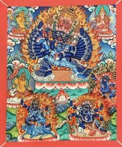 编号118-7246505:彩绘小唐卡-大威德金刚(长方形·5*4CM左右)