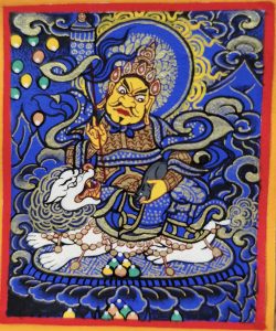 编号118-7442720:蓝金小唐卡-财宝天王(长方形·5*4CM左右)