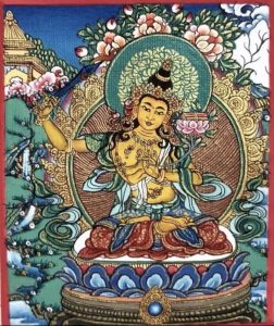 编号118-7481759:彩绘小唐卡-文殊菩萨(长方形·5*4CM左右)