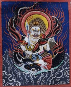编号118-7626328:彩绘小唐卡-不动明王(长方形·5*4CM左右)
