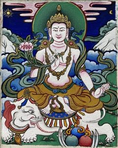 编号118-7719280:彩绘小唐卡-普贤菩萨(长方形·5*4CM左右)