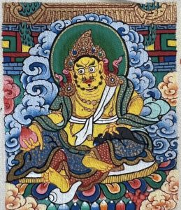 编号118-7723160:彩绘小唐卡-黄财神(长方形·5*4CM左右)