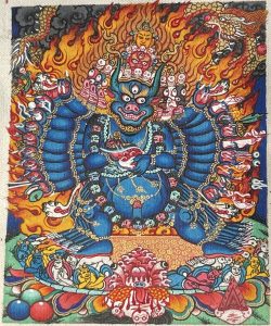 编号118-7768139:彩绘小唐卡-大威德金刚(长方形·5*4CM左右)