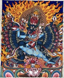 编号118-7814425:彩绘小唐卡-大威德金刚(长方形·5*4CM左右)
