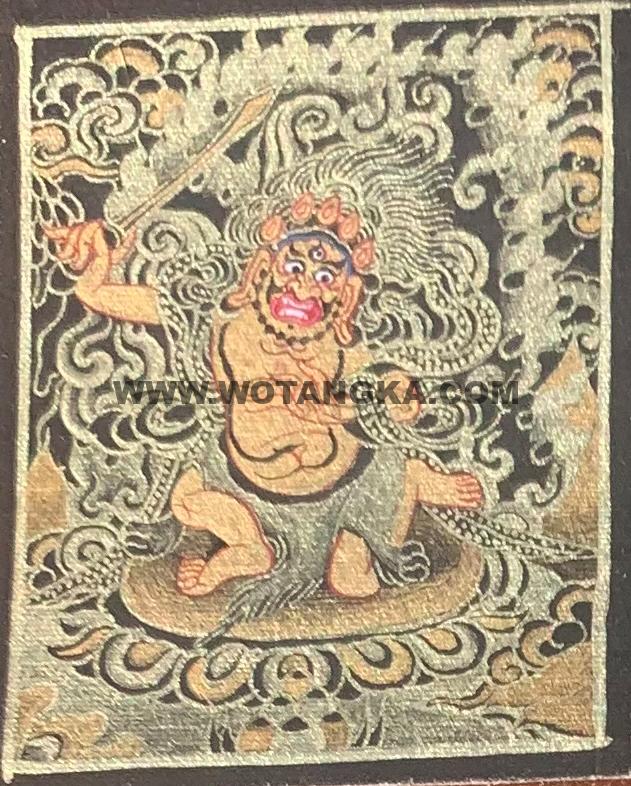 编号118-8082919：黑金小唐卡-不动明王（长方形·5*4CM左右）