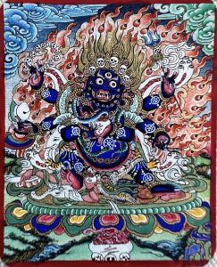 编号118-8521091:彩绘小唐卡-六臂玛哈嘎拉(长方形·5*4CM左右)