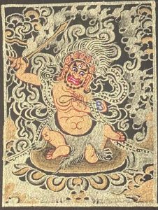 编号118-8627304:黑金小唐卡-不动明王(长方形·5*4CM左右)