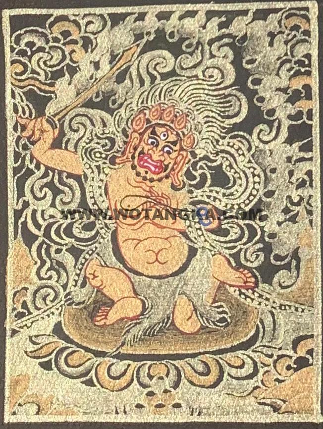 编号118-8627304：黑金小唐卡-不动明王（长方形·5*4CM左右）