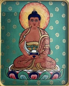 编号118-8749341:彩绘小唐卡-阿弥陀佛(长方形·5*4CM左右)