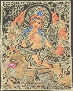 编号118-8873906:黑金小唐卡-骑象普贤菩萨(长方形·5*4CM左右)
