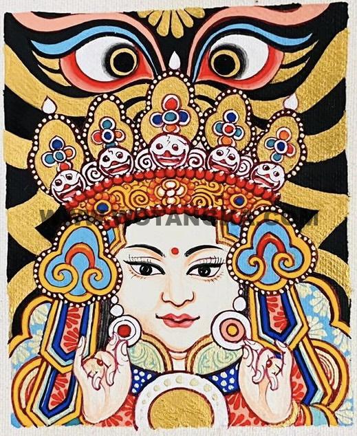 编号118-8884646：彩绘小唐卡-扎基拉姆（长方形·5*4CM左右）