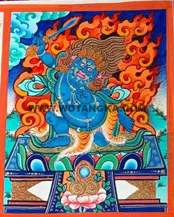 编号118-9284949：彩绘小唐卡-不动明王（长方形·5*4CM左右）