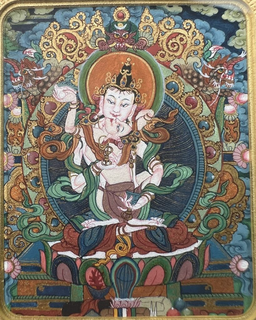 编号118-9354935：彩绘小唐卡-金刚萨埵双身相（长方形·5*4CM左右）