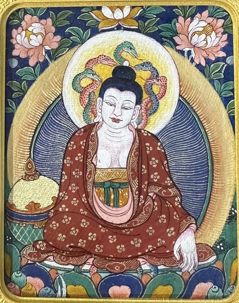 编号118-9413532：彩绘小唐卡-龙树菩萨（长方形·5*4CM左右）