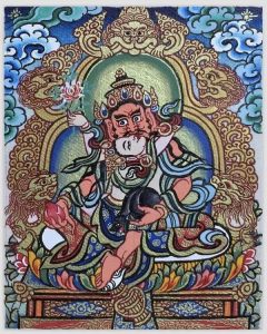 编号118-9498506:彩绘小唐卡-红财神(长方形·5*4CM左右)