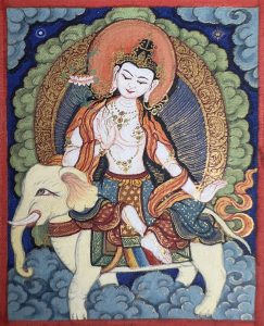 编号118-9761306:彩绘小唐卡-普贤菩萨(长方形·5*4CM左右)