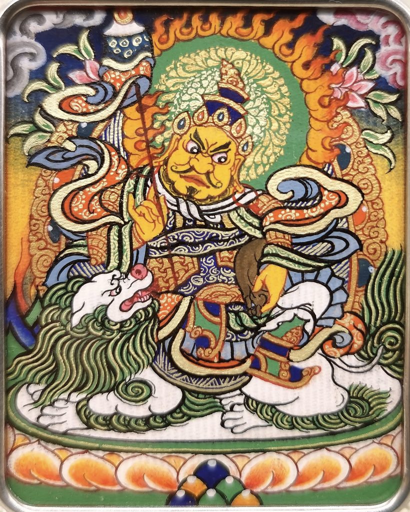 编号118-9851248：彩绘小唐卡-财宝天王（长方形·5*4CM左右）