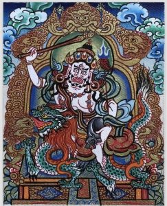 编号118-9884765:彩绘小唐卡-白财神(长方形·5*4CM左右)