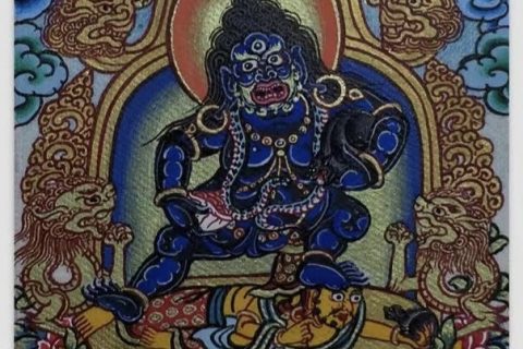 编号118-9891835：彩绘小唐卡-黑财神（长方形·5*4CM左右）