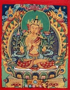 编号118-9951836:彩绘小唐卡-文殊菩萨(长方形·5*4CM左右)