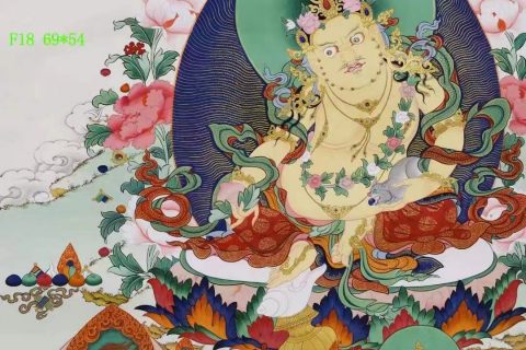 编号138-190350：彩绘唐卡-黄财神（69*54CM左右）
