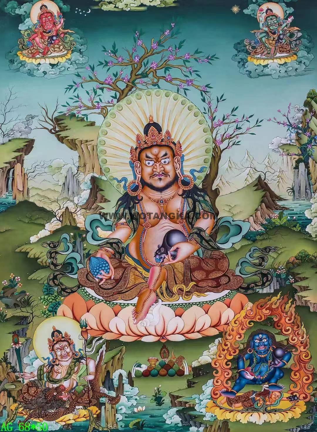 编号138-222981:嘎玛嘎赤-黄财神·五方财神(68*50CM左右)